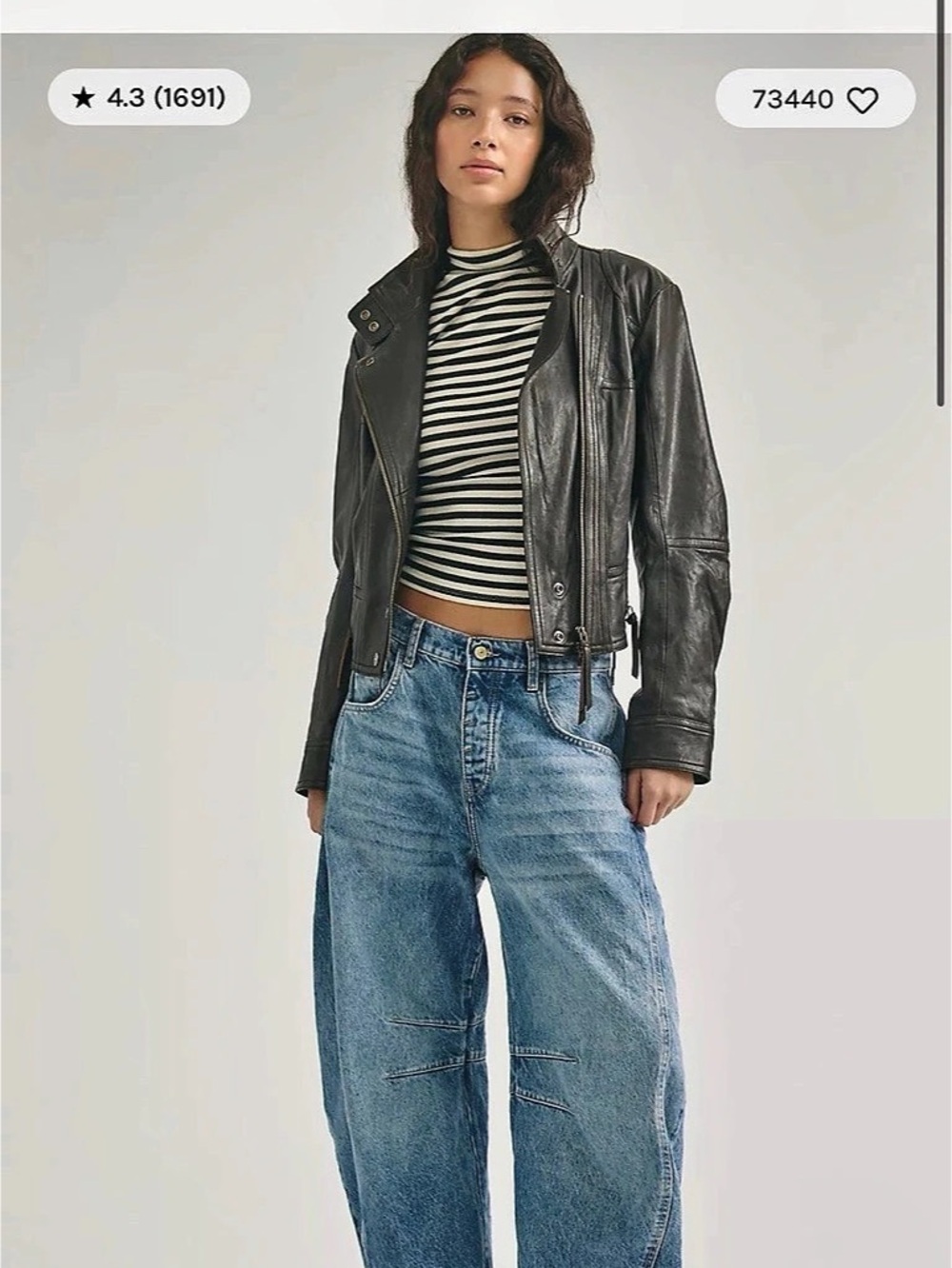 We The Free (Free People) -Good Luck Mid-Rise Barrel Jeans Blue